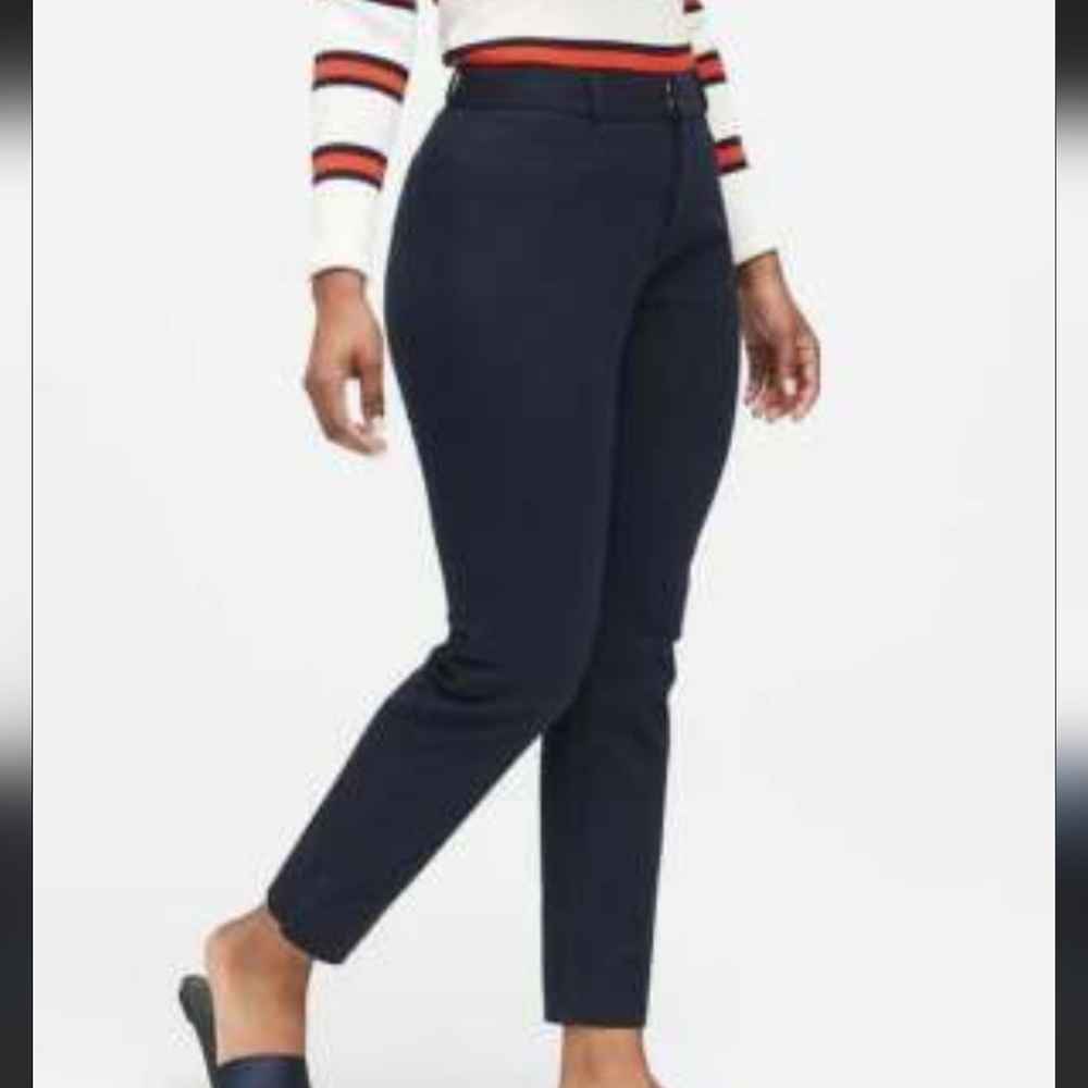 Banana Republic Navy Sloan Curvy Fit Ankle Pants